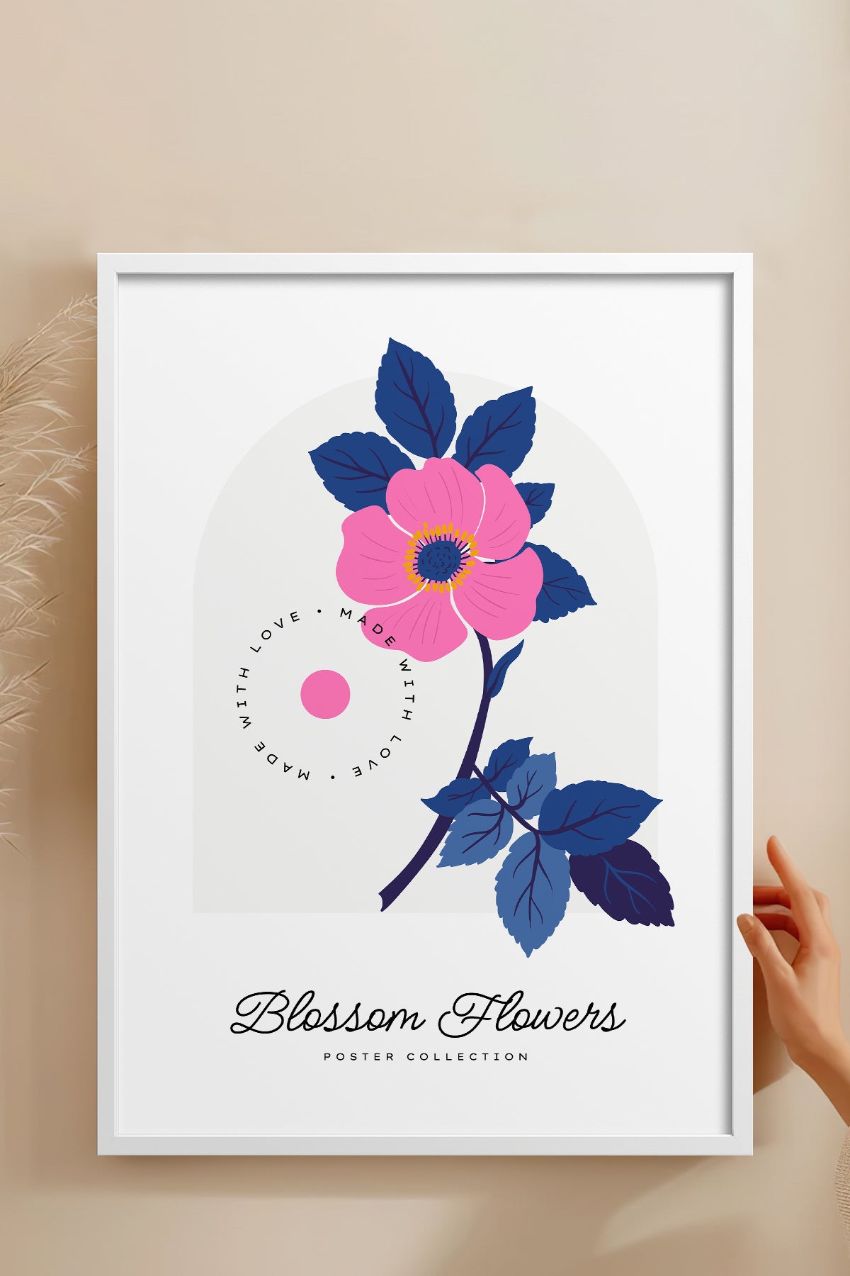 HOMEPACK Ahşap Çerçeveli Tablo Çerçeveli Poster Sanatsal Modern Duvar Dekoru BLOSSOM-19