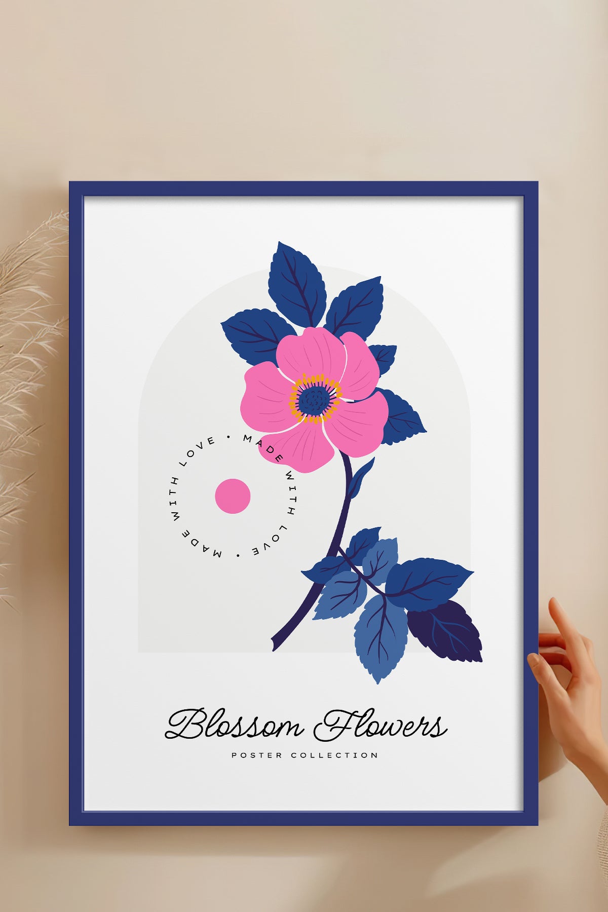 HOMEPACK Ahşap Çerçeveli Tablo Çerçeveli Poster Sanatsal Modern Duvar Dekoru BLOSSOM-19