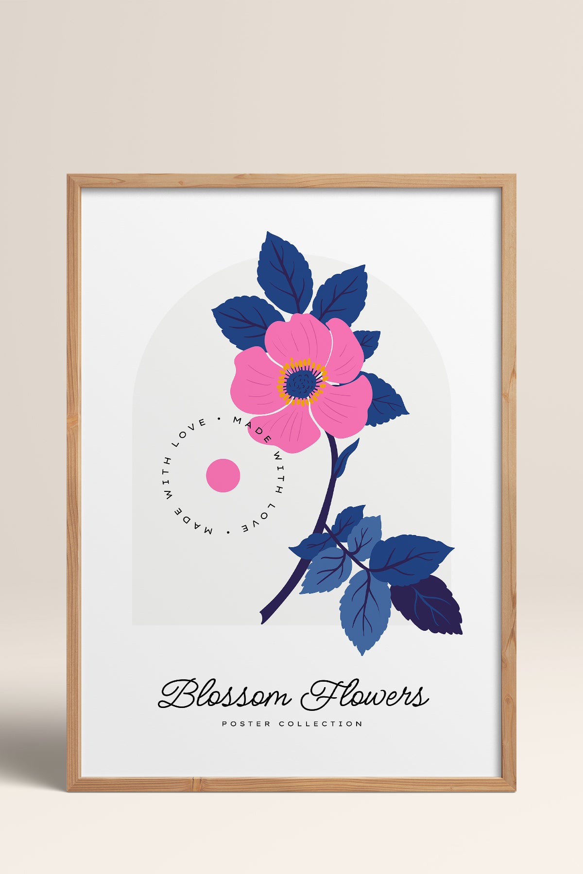 HOMEPACK Ahşap Çerçeveli Tablo Çerçeveli Poster Sanatsal Modern Duvar Dekoru BLOSSOM-19