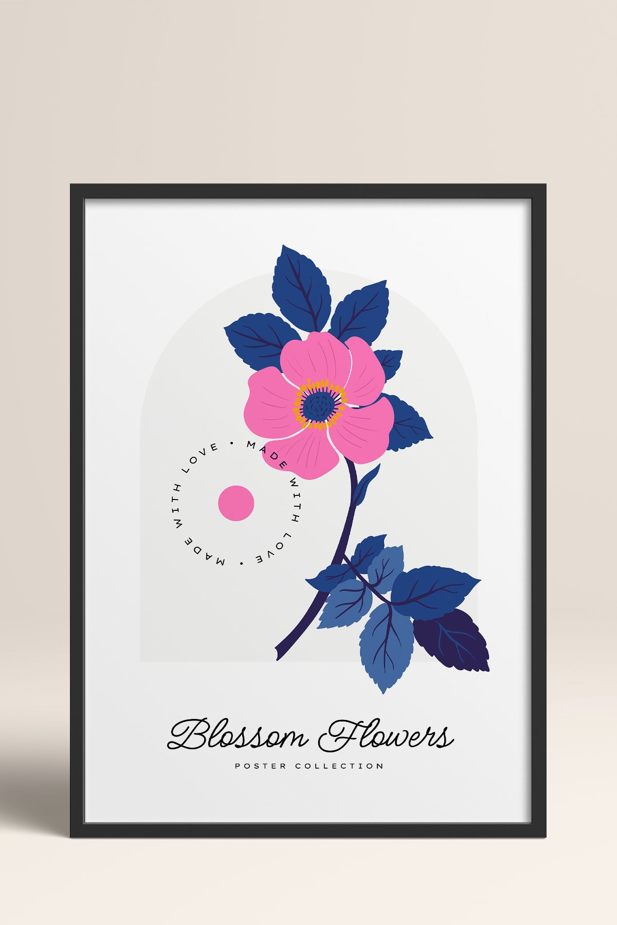 HOMEPACK Ahşap Çerçeveli Tablo Çerçeveli Poster Sanatsal Modern Duvar Dekoru BLOSSOM-19