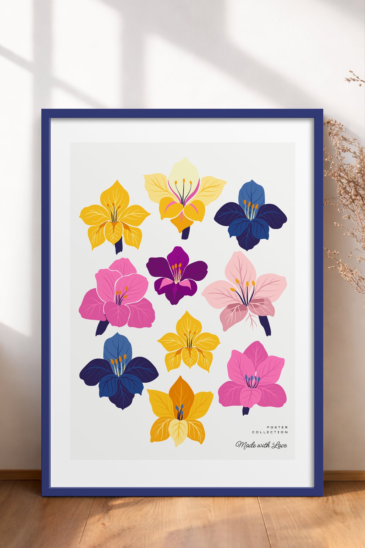 HOMEPACK Ahşap Çerçeveli Tablo Çerçeveli Poster Sanatsal Modern Duvar Dekoru BLOSSOM-21