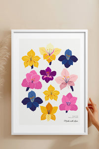 HOMEPACK Ahşap Çerçeveli Tablo Çerçeveli Poster Sanatsal Modern Duvar Dekoru BLOSSOM-21