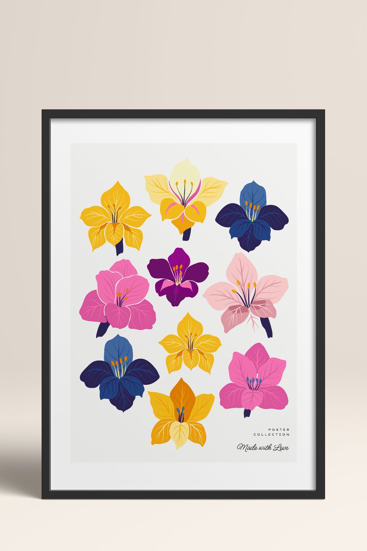 HOMEPACK Ahşap Çerçeveli Tablo Çerçeveli Poster Sanatsal Modern Duvar Dekoru BLOSSOM-21