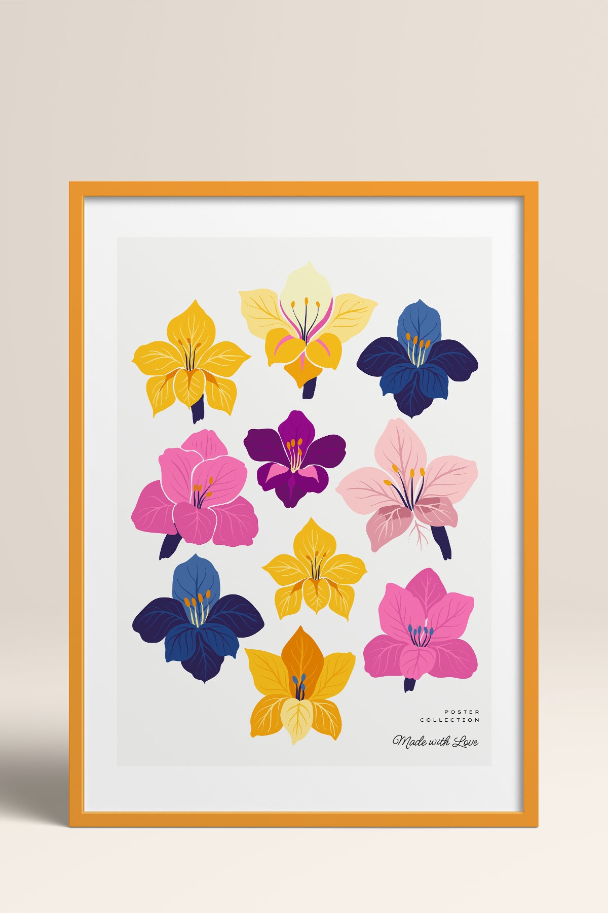 HOMEPACK Ahşap Çerçeveli Tablo Çerçeveli Poster Sanatsal Modern Duvar Dekoru BLOSSOM-21