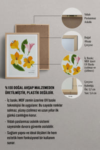 HOMEPACK Ahşap Çerçeveli Tablo Çerçeveli Poster Sanatsal Modern Duvar Dekoru BLOSSOM-22