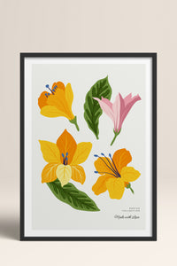 HOMEPACK Ahşap Çerçeveli Tablo Çerçeveli Poster Sanatsal Modern Duvar Dekoru BLOSSOM-22