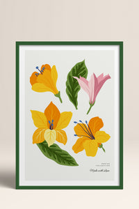 HOMEPACK Ahşap Çerçeveli Tablo Çerçeveli Poster Sanatsal Modern Duvar Dekoru BLOSSOM-22