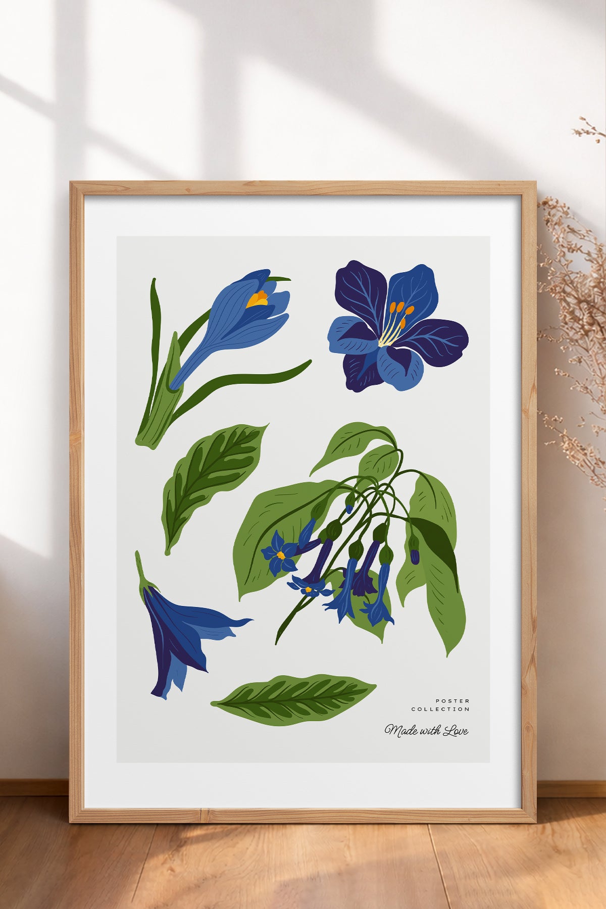 HOMEPACK Ahşap Çerçeveli Tablo Çerçeveli Poster Sanatsal Modern Duvar Dekoru BLOSSOM-24