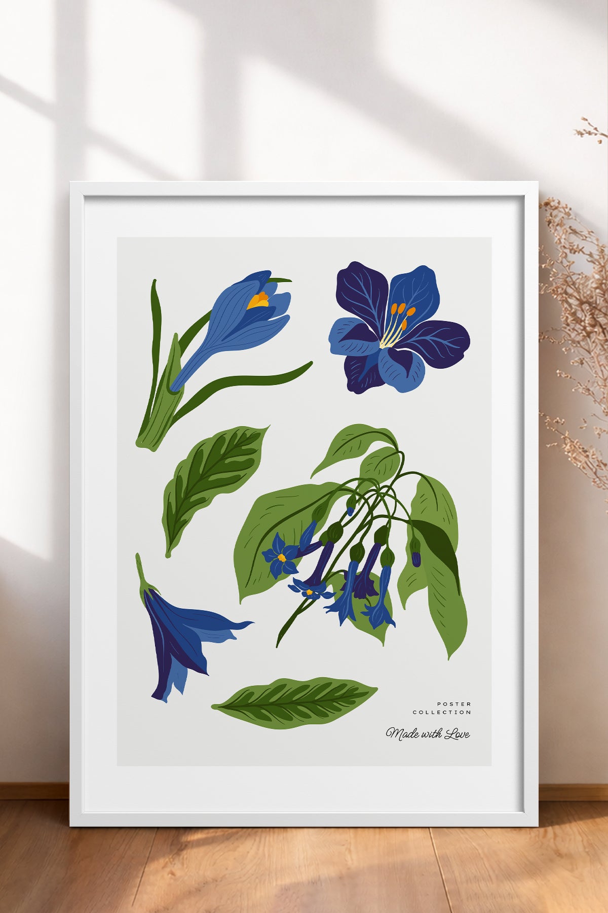 HOMEPACK Ahşap Çerçeveli Tablo Çerçeveli Poster Sanatsal Modern Duvar Dekoru BLOSSOM-24