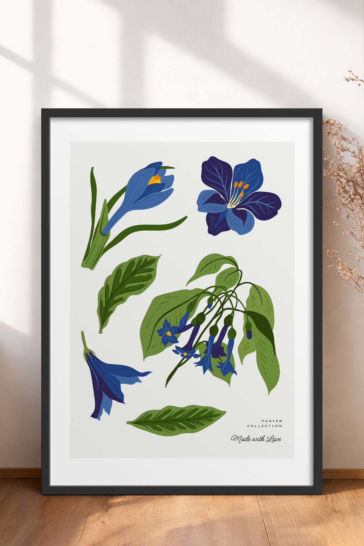 HOMEPACK Ahşap Çerçeveli Tablo Çerçeveli Poster Sanatsal Modern Duvar Dekoru BLOSSOM-24