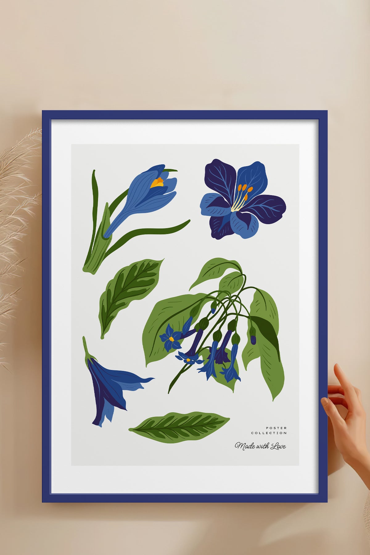 HOMEPACK Ahşap Çerçeveli Tablo Çerçeveli Poster Sanatsal Modern Duvar Dekoru BLOSSOM-24