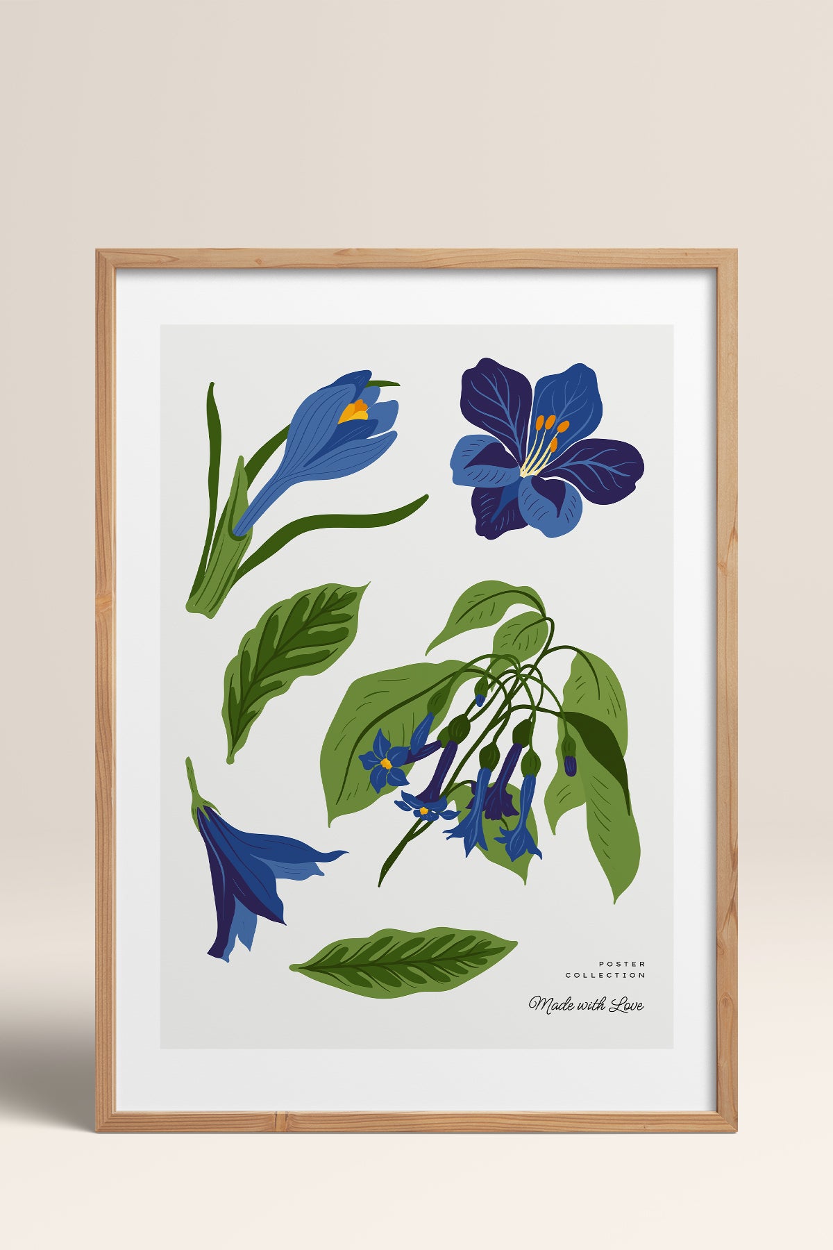 HOMEPACK Ahşap Çerçeveli Tablo Çerçeveli Poster Sanatsal Modern Duvar Dekoru BLOSSOM-24