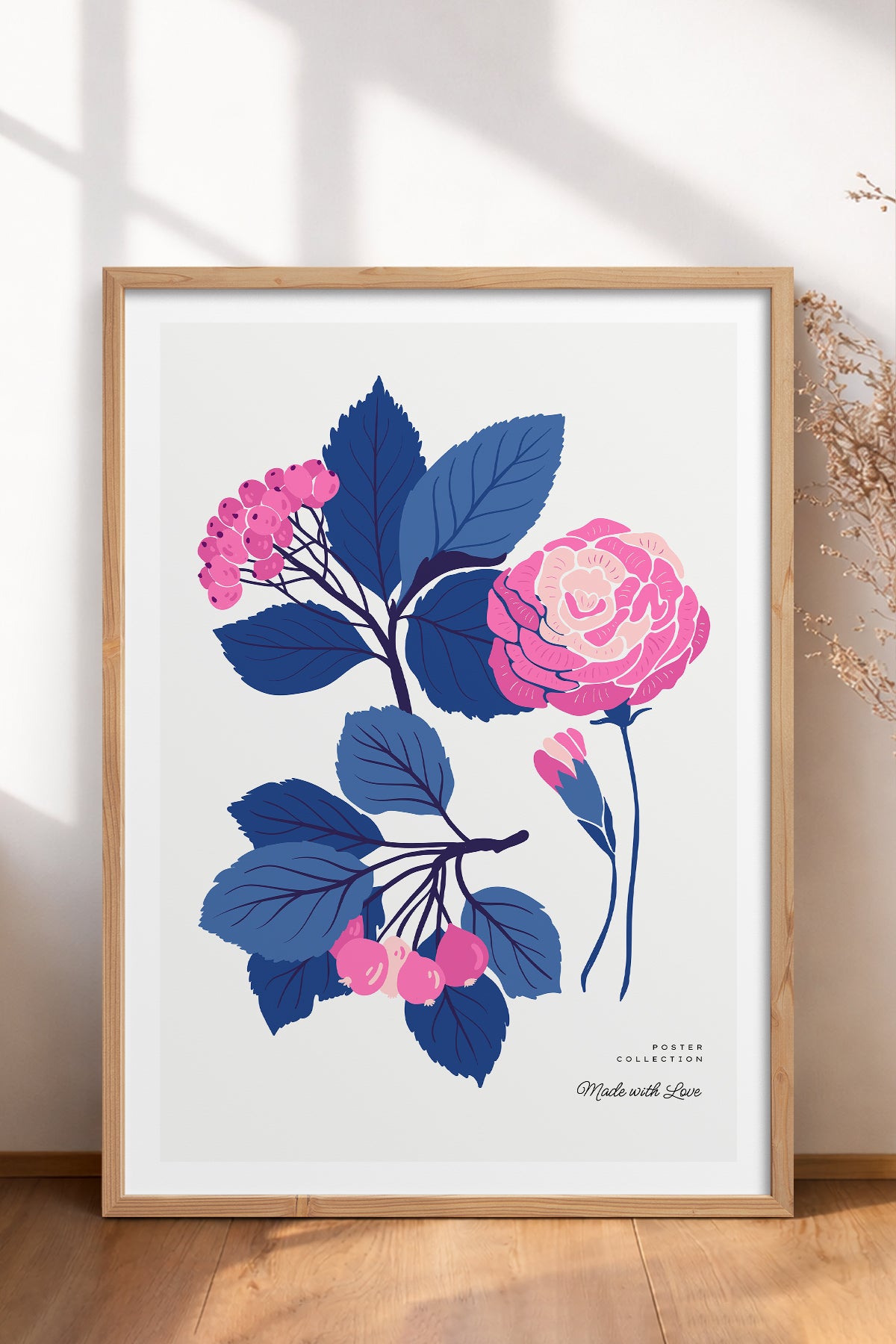 HOMEPACK Ahşap Çerçeveli Tablo Çerçeveli Poster Sanatsal Modern Duvar Dekoru BLOSSOM-25