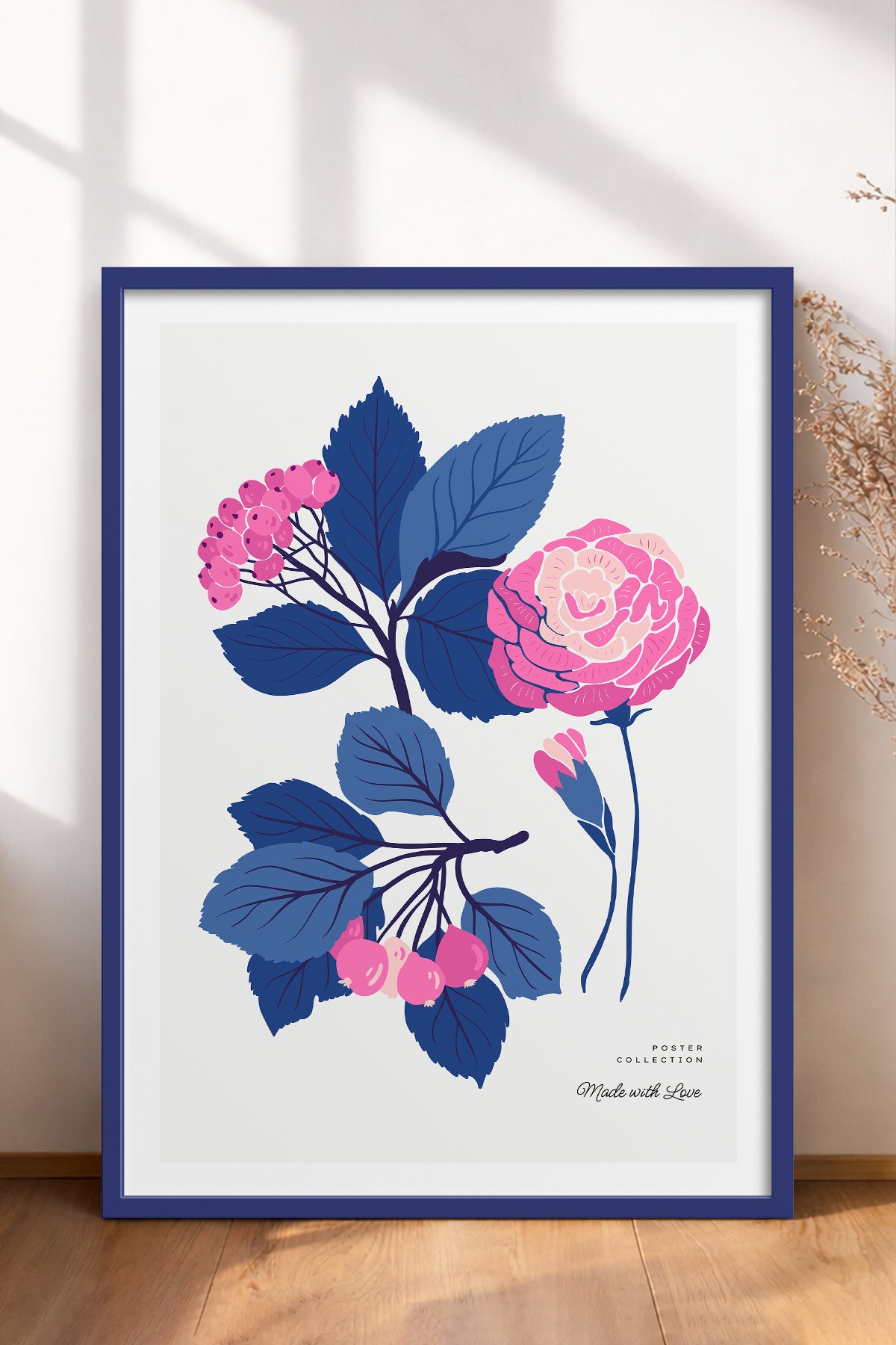 HOMEPACK Ahşap Çerçeveli Tablo Çerçeveli Poster Sanatsal Modern Duvar Dekoru BLOSSOM-25