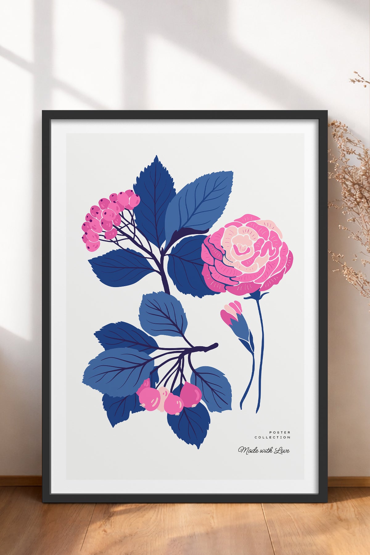 HOMEPACK Ahşap Çerçeveli Tablo Çerçeveli Poster Sanatsal Modern Duvar Dekoru BLOSSOM-25