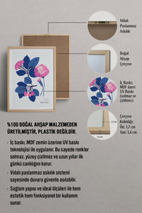 HOMEPACK Ahşap Çerçeveli Tablo Çerçeveli Poster Sanatsal Modern Duvar Dekoru BLOSSOM-25