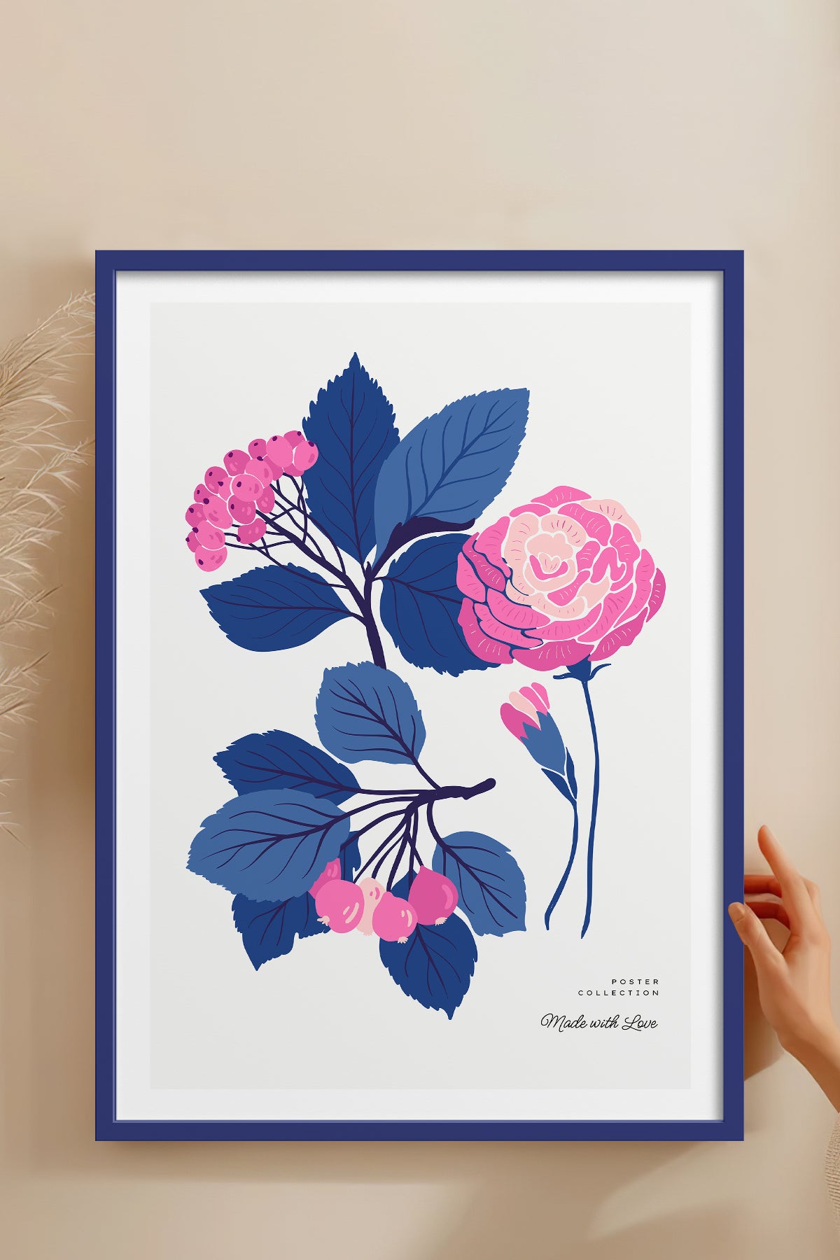 HOMEPACK Ahşap Çerçeveli Tablo Çerçeveli Poster Sanatsal Modern Duvar Dekoru BLOSSOM-25
