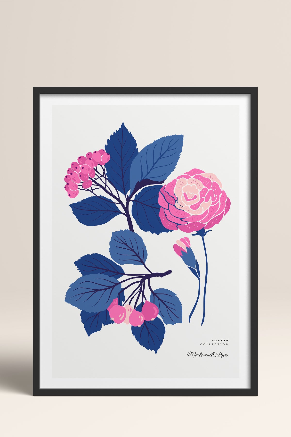 HOMEPACK Ahşap Çerçeveli Tablo Çerçeveli Poster Sanatsal Modern Duvar Dekoru BLOSSOM-25