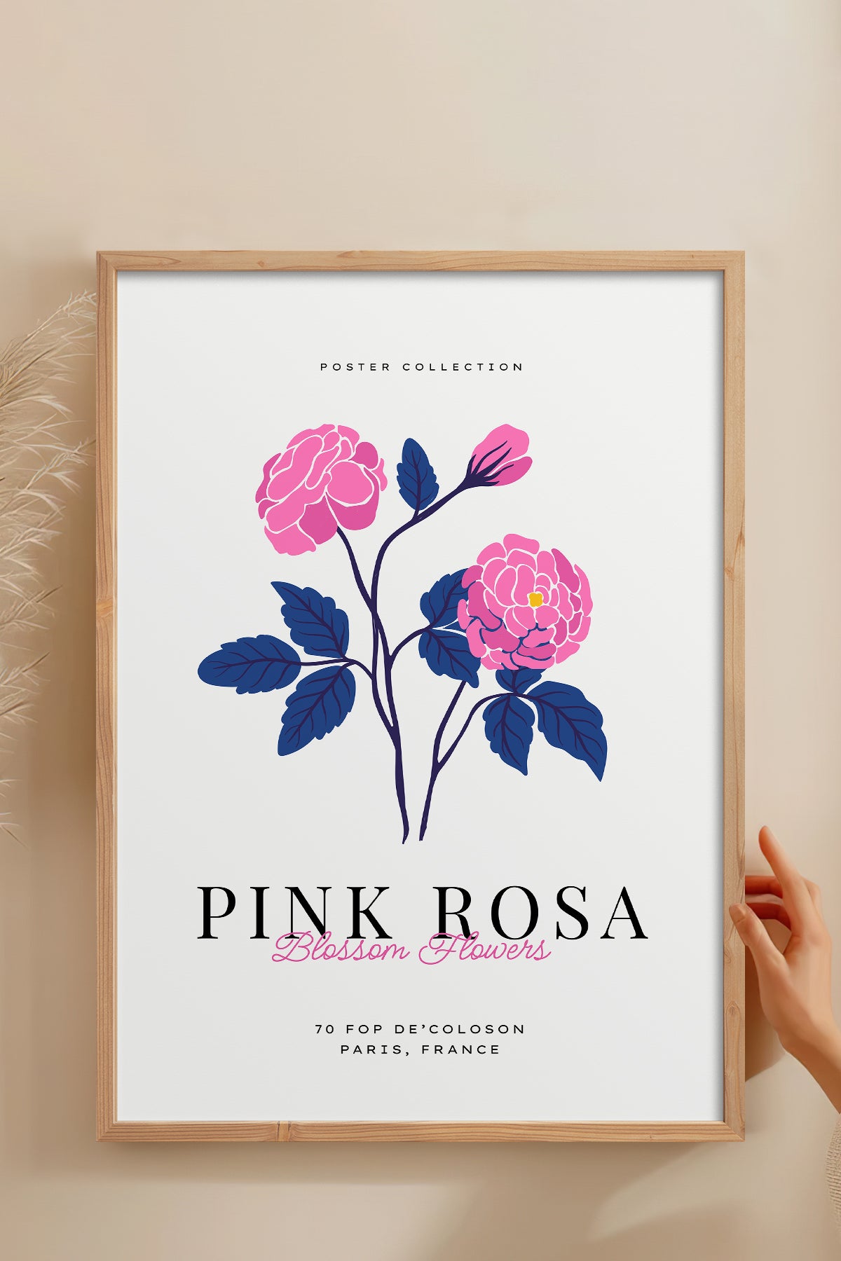 HOMEPACK Ahşap Çerçeveli Tablo Çerçeveli Poster Sanatsal Modern Duvar Dekoru BLOSSOM-28