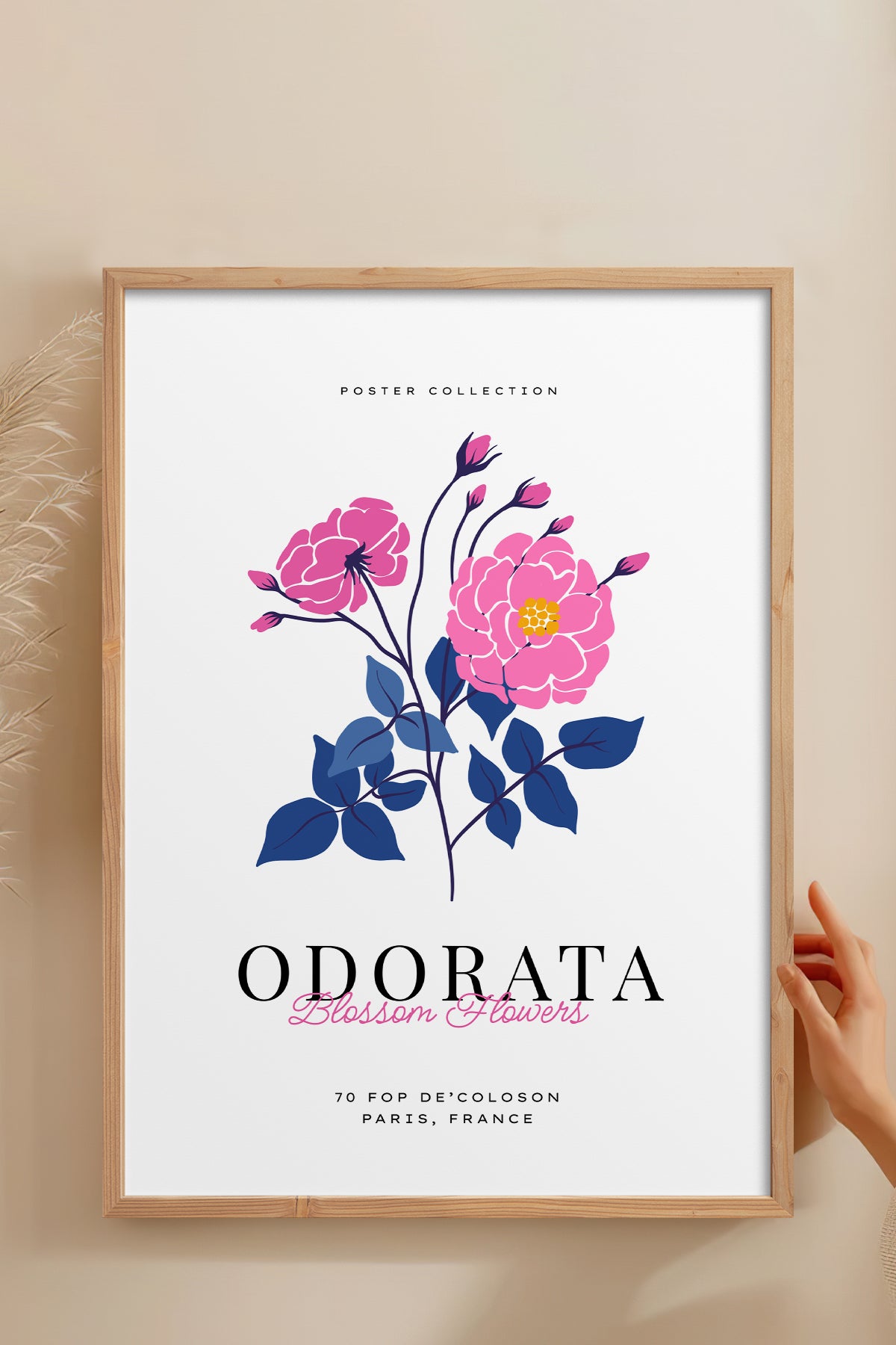 HOMEPACK Ahşap Çerçeveli Tablo Çerçeveli Poster Sanatsal Modern Duvar Dekoru BLOSSOM-30