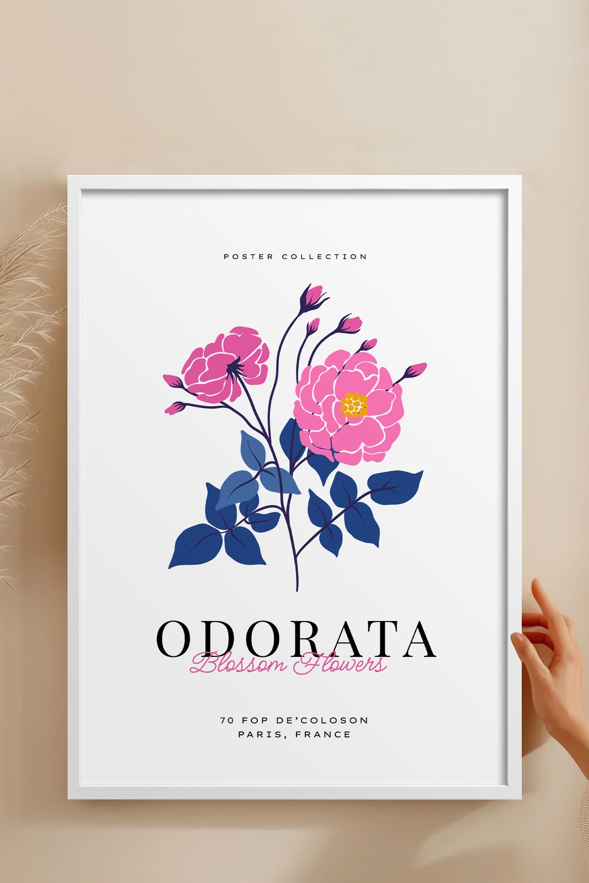 HOMEPACK Ahşap Çerçeveli Tablo Çerçeveli Poster Sanatsal Modern Duvar Dekoru BLOSSOM-30