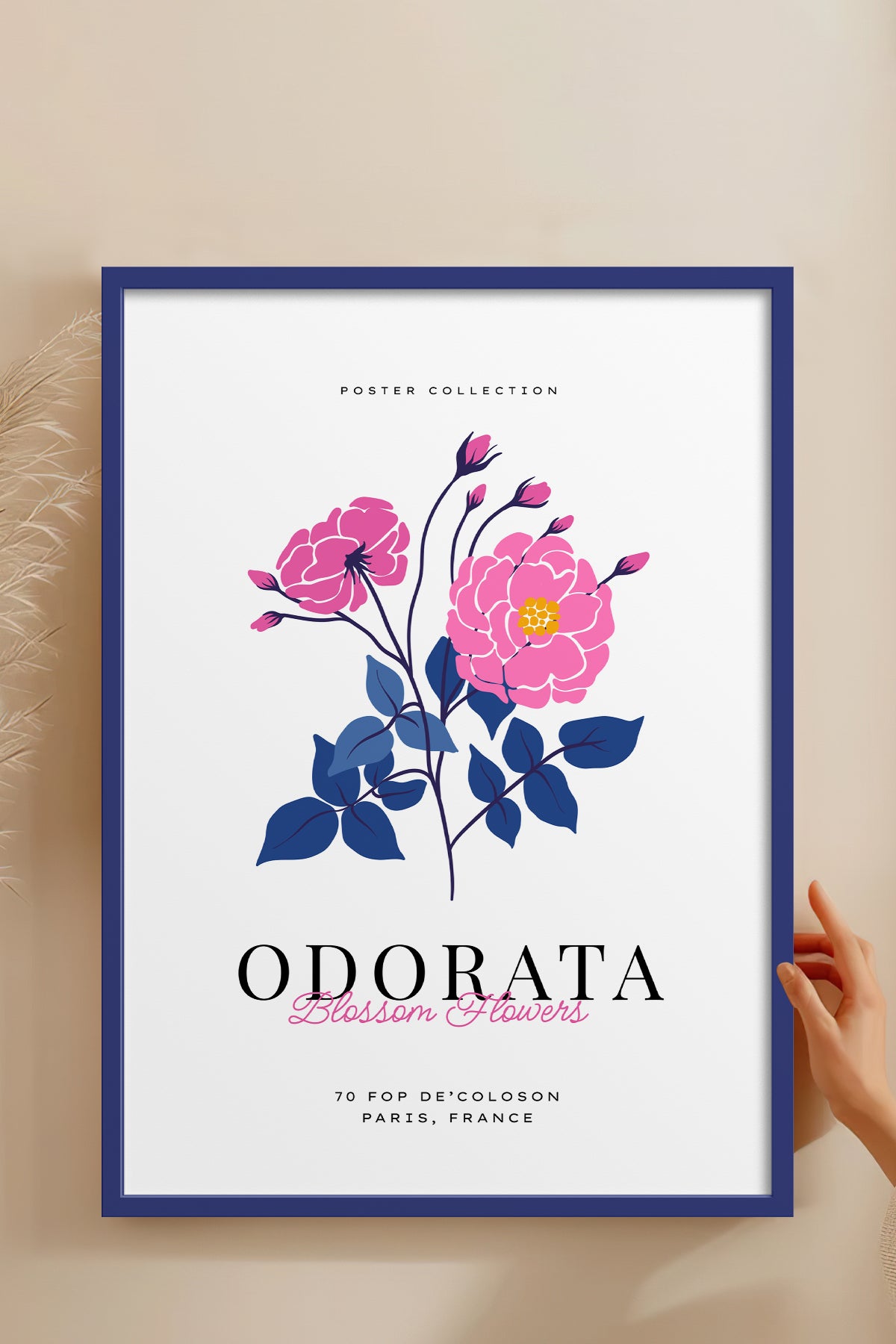 HOMEPACK Ahşap Çerçeveli Tablo Çerçeveli Poster Sanatsal Modern Duvar Dekoru BLOSSOM-30