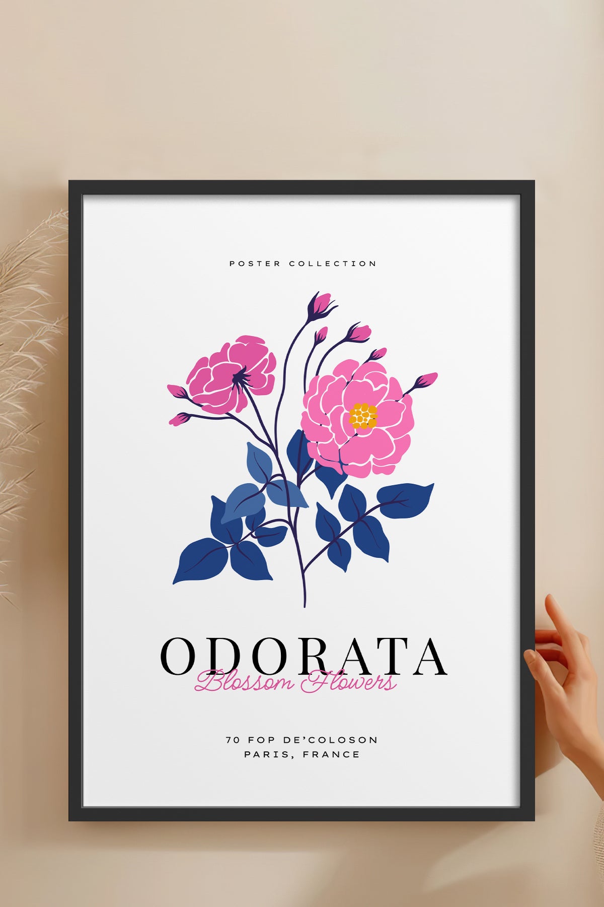 HOMEPACK Ahşap Çerçeveli Tablo Çerçeveli Poster Sanatsal Modern Duvar Dekoru BLOSSOM-30
