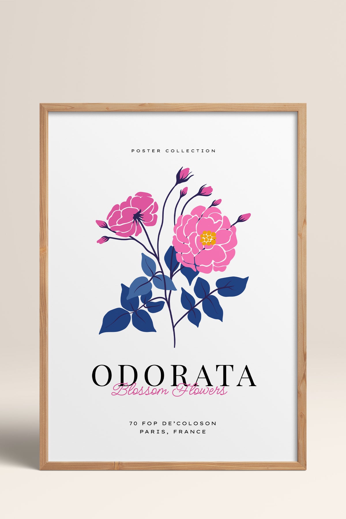 HOMEPACK Ahşap Çerçeveli Tablo Çerçeveli Poster Sanatsal Modern Duvar Dekoru BLOSSOM-30