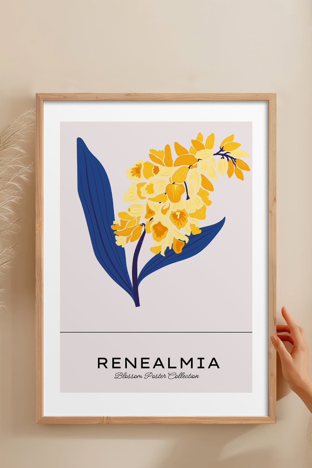 HOMEPACK Ahşap Çerçeveli Tablo Çerçeveli Poster Sanatsal Modern Duvar Dekoru BLOSSOM-32