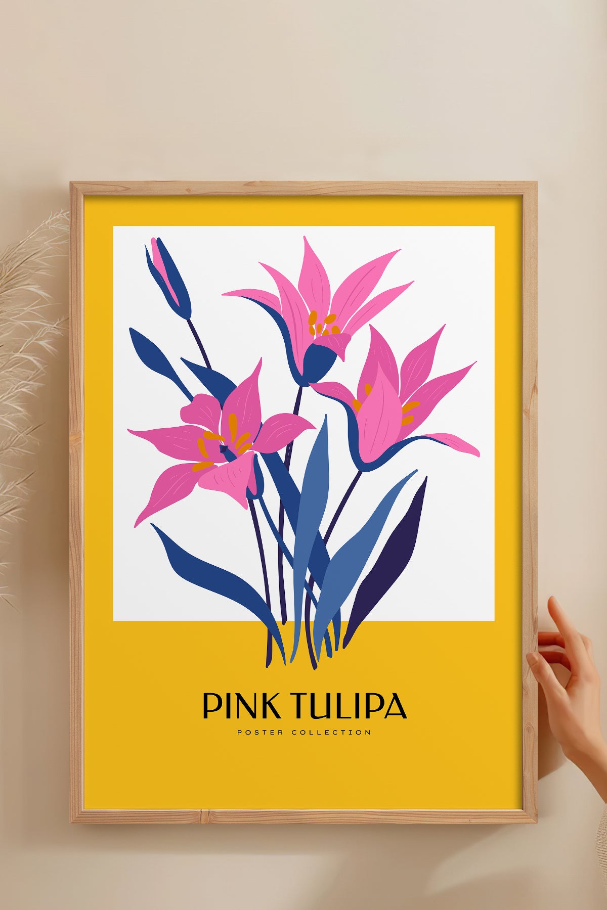 HOMEPACK Ahşap Çerçeveli Tablo Çerçeveli Poster Sanatsal Modern Duvar Dekoru BLOSSOM-40