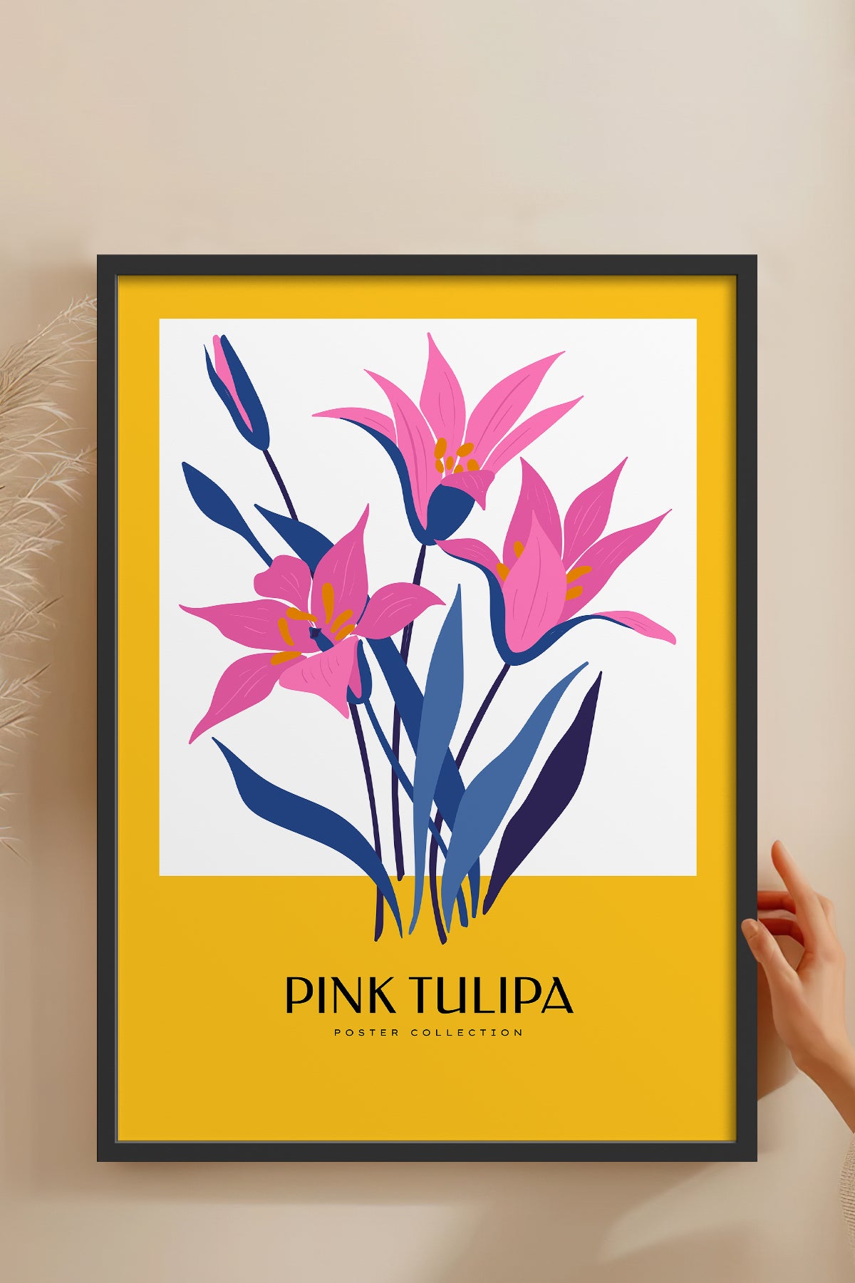 HOMEPACK Ahşap Çerçeveli Tablo Çerçeveli Poster Sanatsal Modern Duvar Dekoru BLOSSOM-40