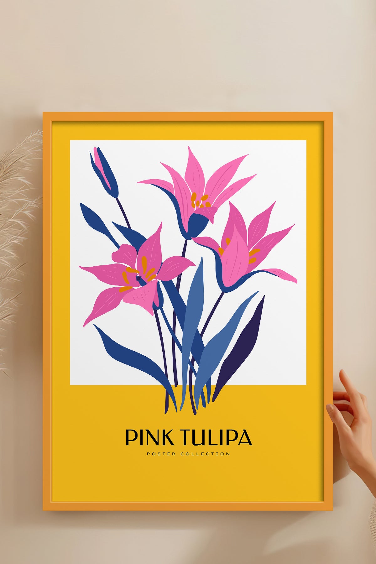 HOMEPACK Ahşap Çerçeveli Tablo Çerçeveli Poster Sanatsal Modern Duvar Dekoru BLOSSOM-40