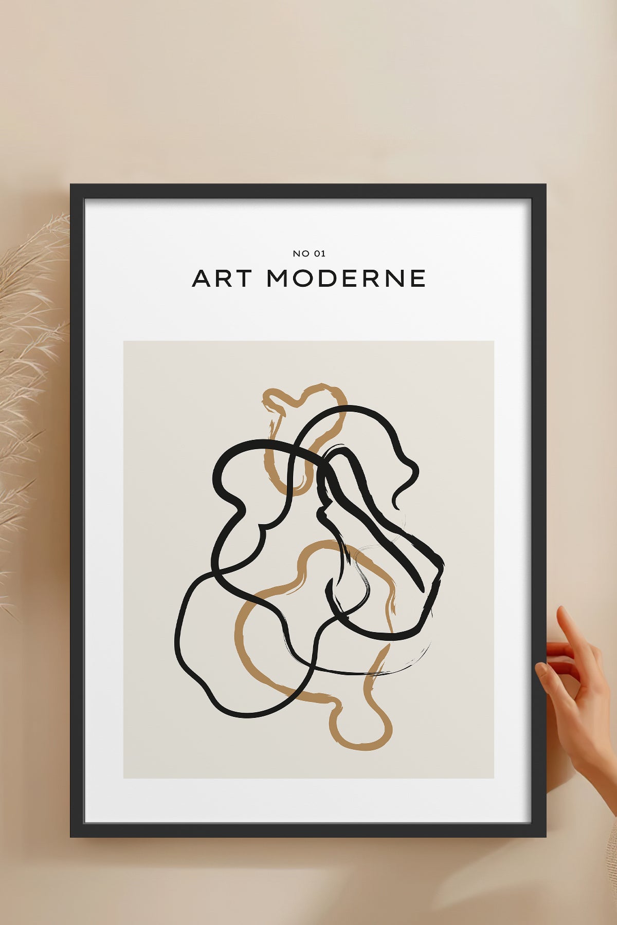 HOMEPACK Ahşap Çerçeveli Tablo Çerçeveli Poster Sanatsal Modern Duvar Dekoru BOHEMIAN-01