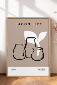 HOMEPACK Ahşap Çerçeveli Tablo Çerçeveli Poster Sanatsal Modern Duvar Dekoru BOHEMIAN-04
