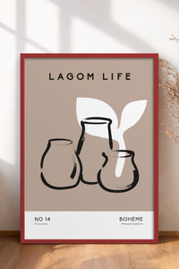 HOMEPACK Ahşap Çerçeveli Tablo Çerçeveli Poster Sanatsal Modern Duvar Dekoru BOHEMIAN-04