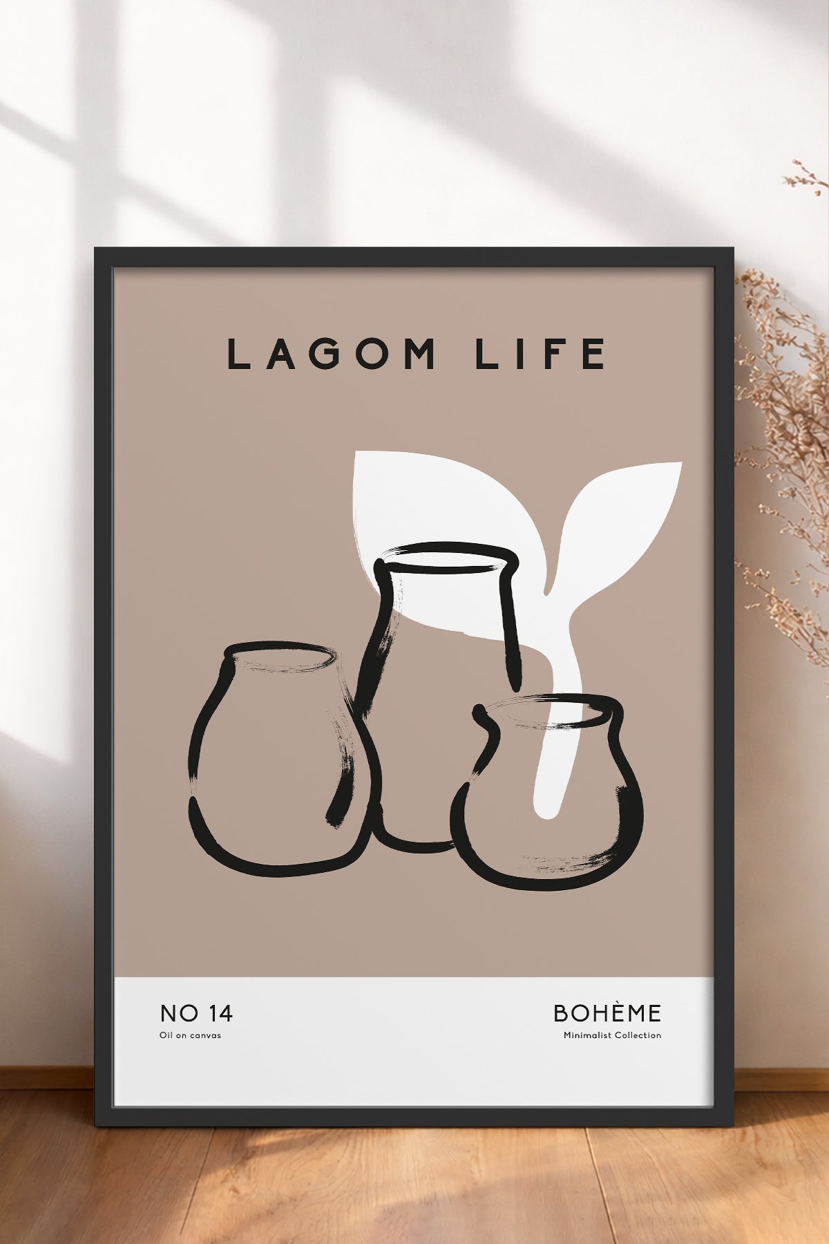 HOMEPACK Ahşap Çerçeveli Tablo Çerçeveli Poster Sanatsal Modern Duvar Dekoru BOHEMIAN-04