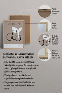 HOMEPACK Ahşap Çerçeveli Tablo Çerçeveli Poster Sanatsal Modern Duvar Dekoru BOHEMIAN-04