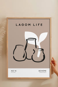 HOMEPACK Ahşap Çerçeveli Tablo Çerçeveli Poster Sanatsal Modern Duvar Dekoru BOHEMIAN-04