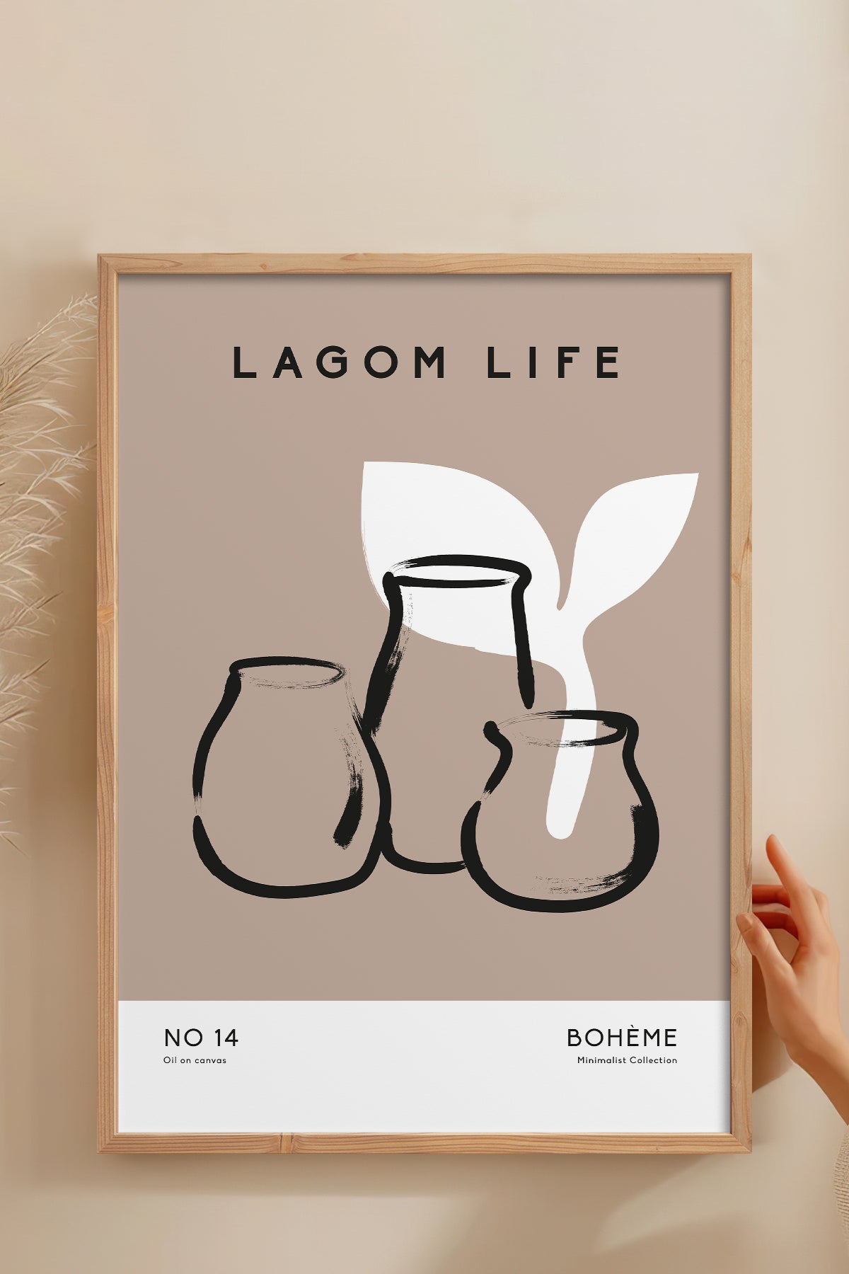 HOMEPACK Ahşap Çerçeveli Tablo Çerçeveli Poster Sanatsal Modern Duvar Dekoru BOHEMIAN-04