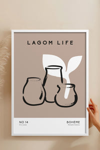 HOMEPACK Ahşap Çerçeveli Tablo Çerçeveli Poster Sanatsal Modern Duvar Dekoru BOHEMIAN-04