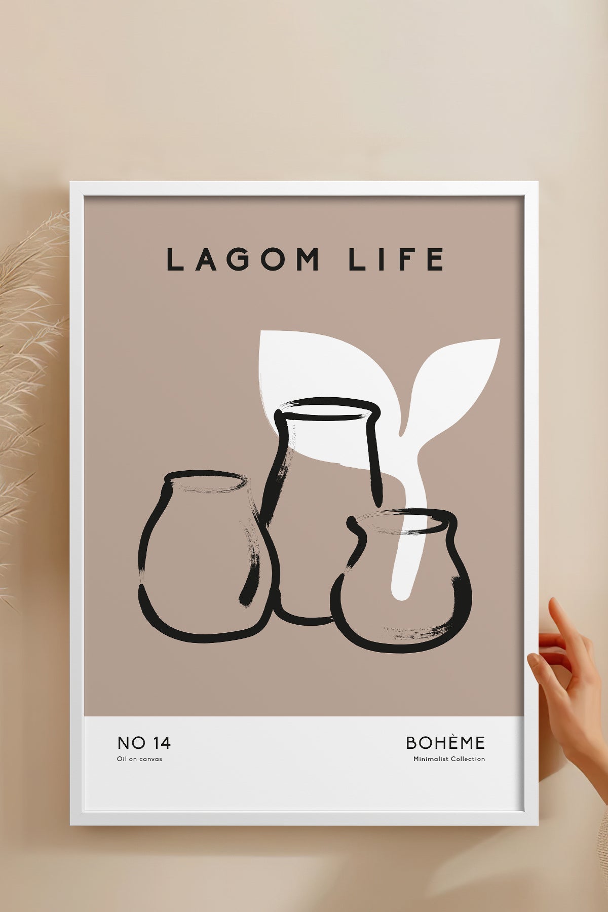 HOMEPACK Ahşap Çerçeveli Tablo Çerçeveli Poster Sanatsal Modern Duvar Dekoru BOHEMIAN-04