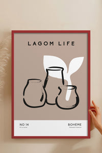 HOMEPACK Ahşap Çerçeveli Tablo Çerçeveli Poster Sanatsal Modern Duvar Dekoru BOHEMIAN-04