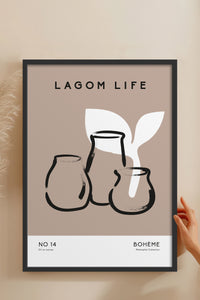 HOMEPACK Ahşap Çerçeveli Tablo Çerçeveli Poster Sanatsal Modern Duvar Dekoru BOHEMIAN-04