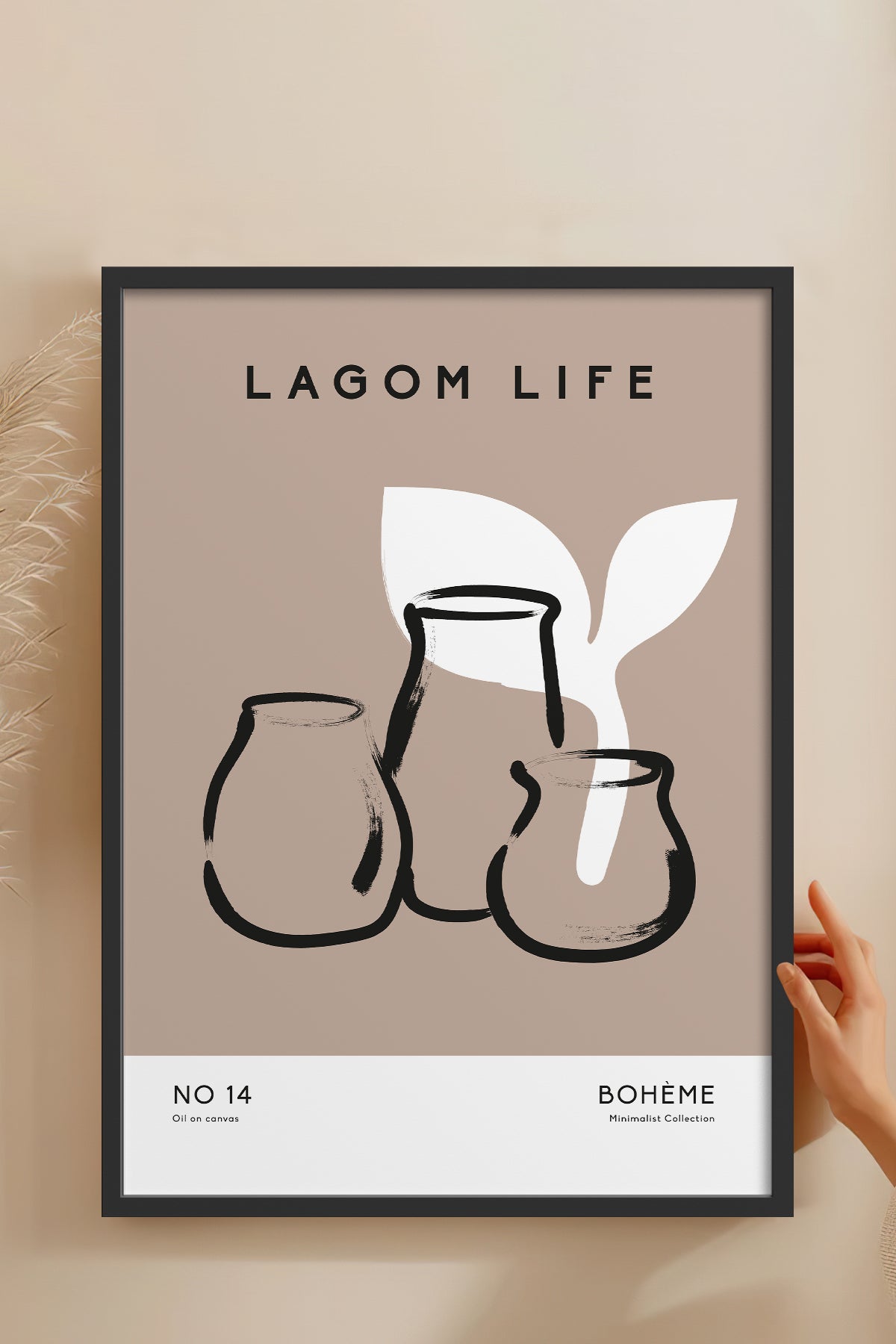 HOMEPACK Ahşap Çerçeveli Tablo Çerçeveli Poster Sanatsal Modern Duvar Dekoru BOHEMIAN-04