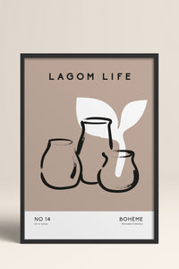 HOMEPACK Ahşap Çerçeveli Tablo Çerçeveli Poster Sanatsal Modern Duvar Dekoru BOHEMIAN-04