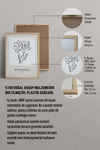 HOMEPACK Ahşap Çerçeveli Tablo Çerçeveli Poster Sanatsal Modern Duvar Dekoru BOHEMIAN-05