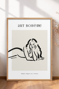 HOMEPACK Ahşap Çerçeveli Tablo Çerçeveli Poster Sanatsal Modern Duvar Dekoru BOHEMIAN-06