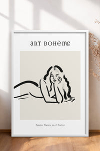 HOMEPACK Ahşap Çerçeveli Tablo Çerçeveli Poster Sanatsal Modern Duvar Dekoru BOHEMIAN-06