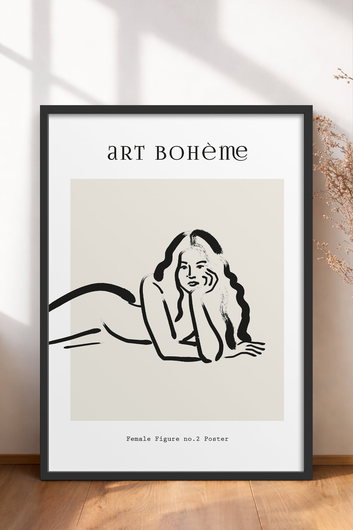 HOMEPACK Ahşap Çerçeveli Tablo Çerçeveli Poster Sanatsal Modern Duvar Dekoru BOHEMIAN-06