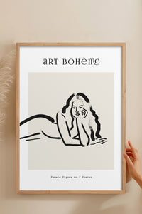 HOMEPACK Ahşap Çerçeveli Tablo Çerçeveli Poster Sanatsal Modern Duvar Dekoru BOHEMIAN-06